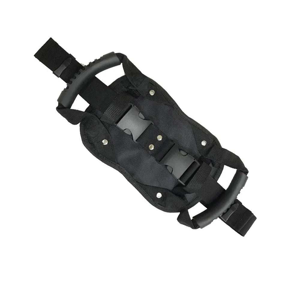 Sicherer Motorrad-Soziusgurt mit Haltegriffen